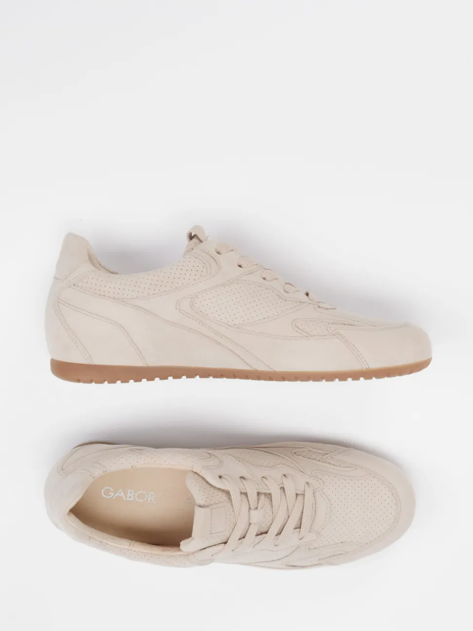 Gabor Comfort – Sneaker aus Veloursleder beige