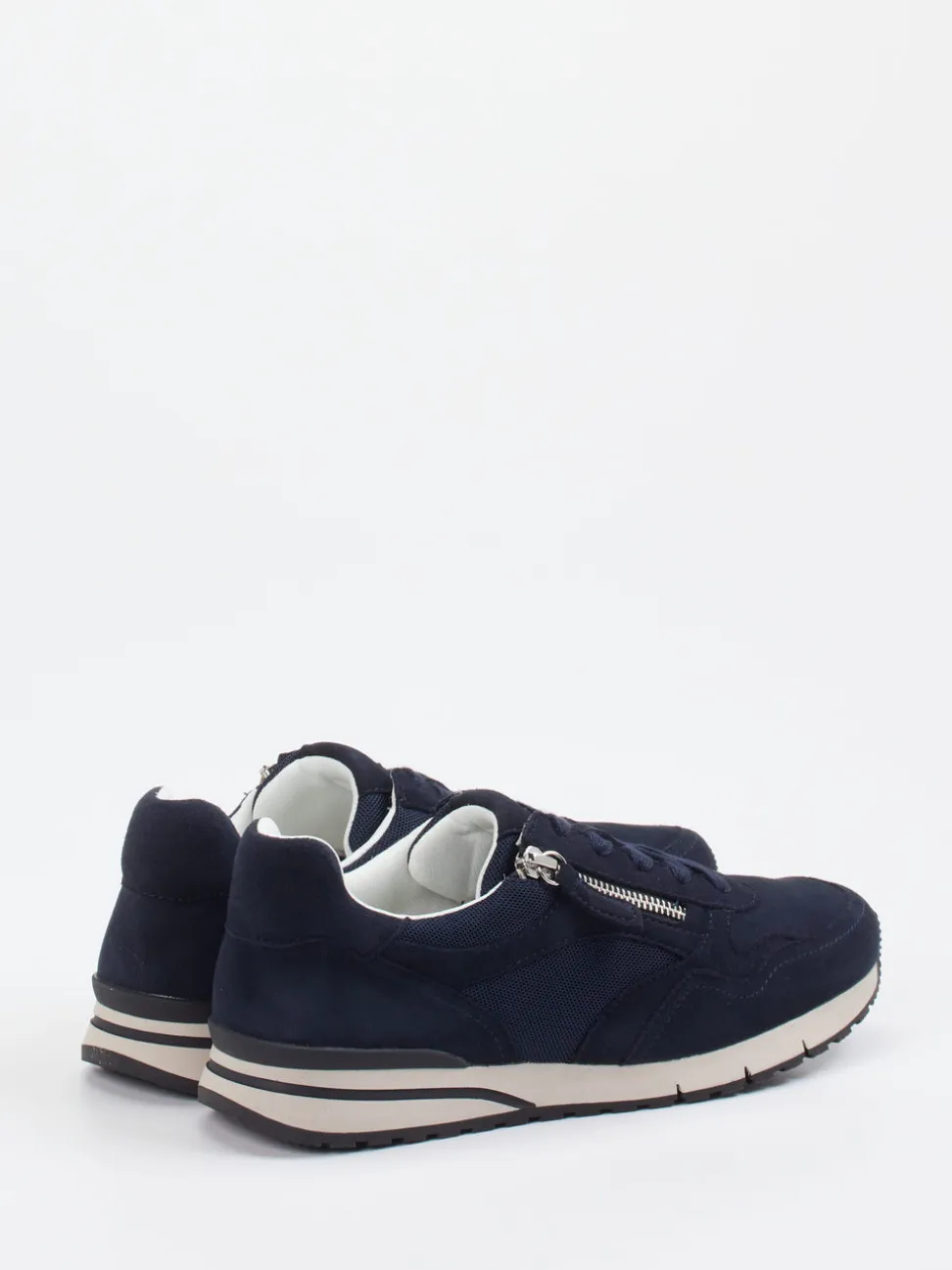 Gabor Comfort – Sneaker aus Veloursleder und Mesh Blau