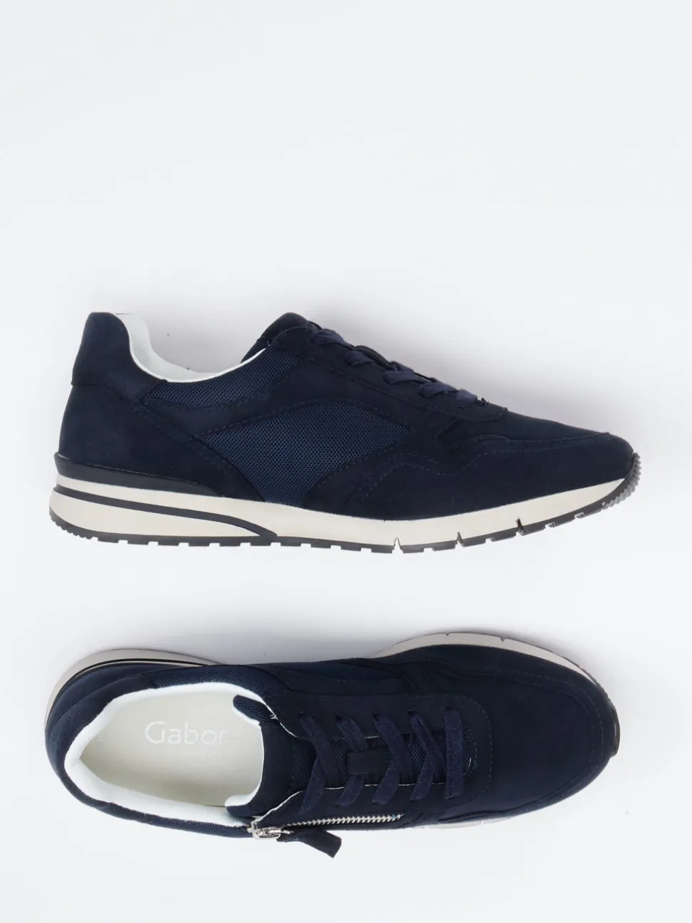 Gabor Comfort – Sneaker aus Veloursleder und Mesh Blau
