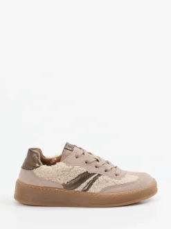 Gabor Comfort – Sneaker aus Veloursleder und Teddyfell