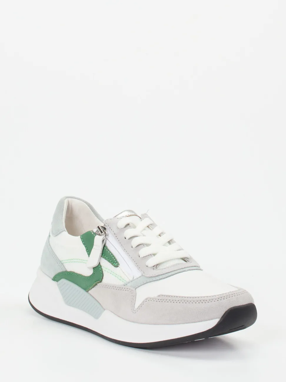 Gabor Comfort – Sneaker aus Veloursleder und Mesh Offwhite