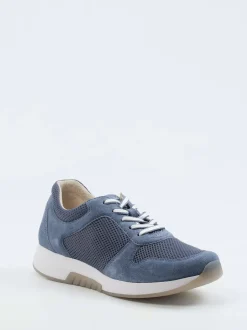 Gabor Comfort – Sneaker aus Veloursleder jeansblau