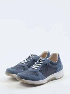 Gabor Comfort – Sneaker aus Veloursleder jeansblau