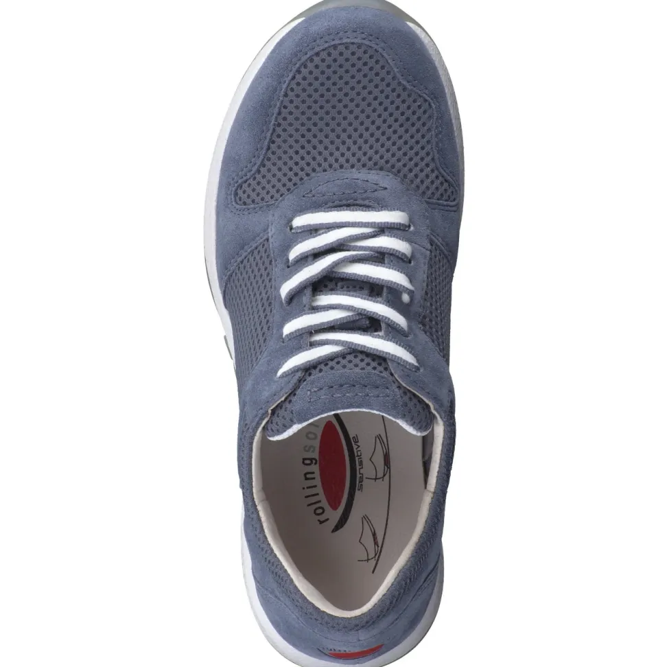 Gabor Comfort – Sneaker aus Veloursleder jeansblau