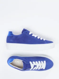 Gabor Comfort – Sneaker aus Veloursleder Kobaltblau