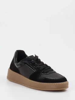 Gabor Comfort – Sneaker aus Velour/Leder Schwarz