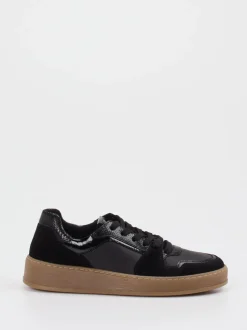 Gabor Comfort – Sneaker aus Velour/Leder Schwarz