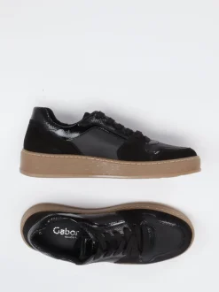 Gabor Comfort – Sneaker aus Velour/Leder Schwarz