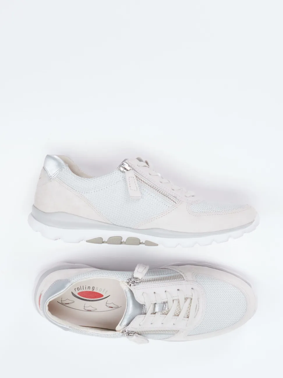 Gabor Comfort – Sneaker aus Veloursleder in Hellbeige