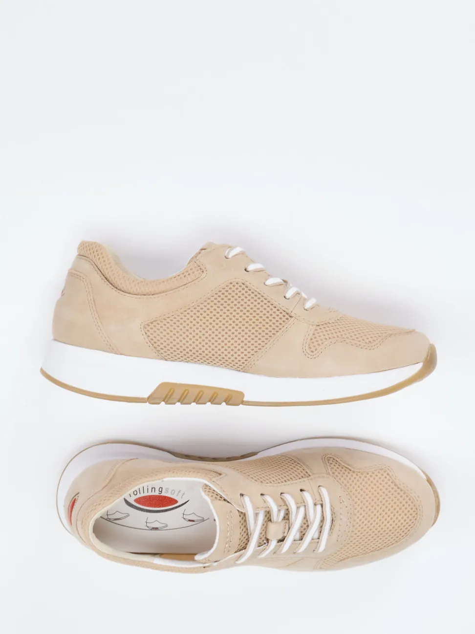 Gabor Comfort – Sneaker aus Nubukleder beige