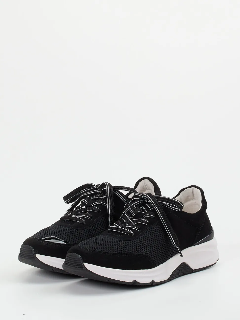 Gabor Comfort – Sneaker aus Velours und Mesh schwarz