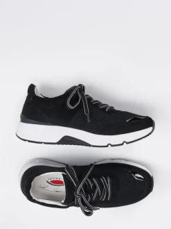 Gabor Comfort – Sneaker aus Velours und Mesh schwarz