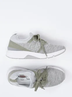 Gabor Comfort – Sneaker aus gestricktem Textil salbeigrün
