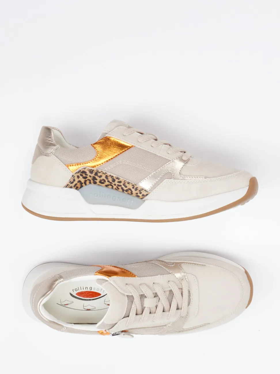 Gabor Comfort – Sneaker aus Veloursleder beige