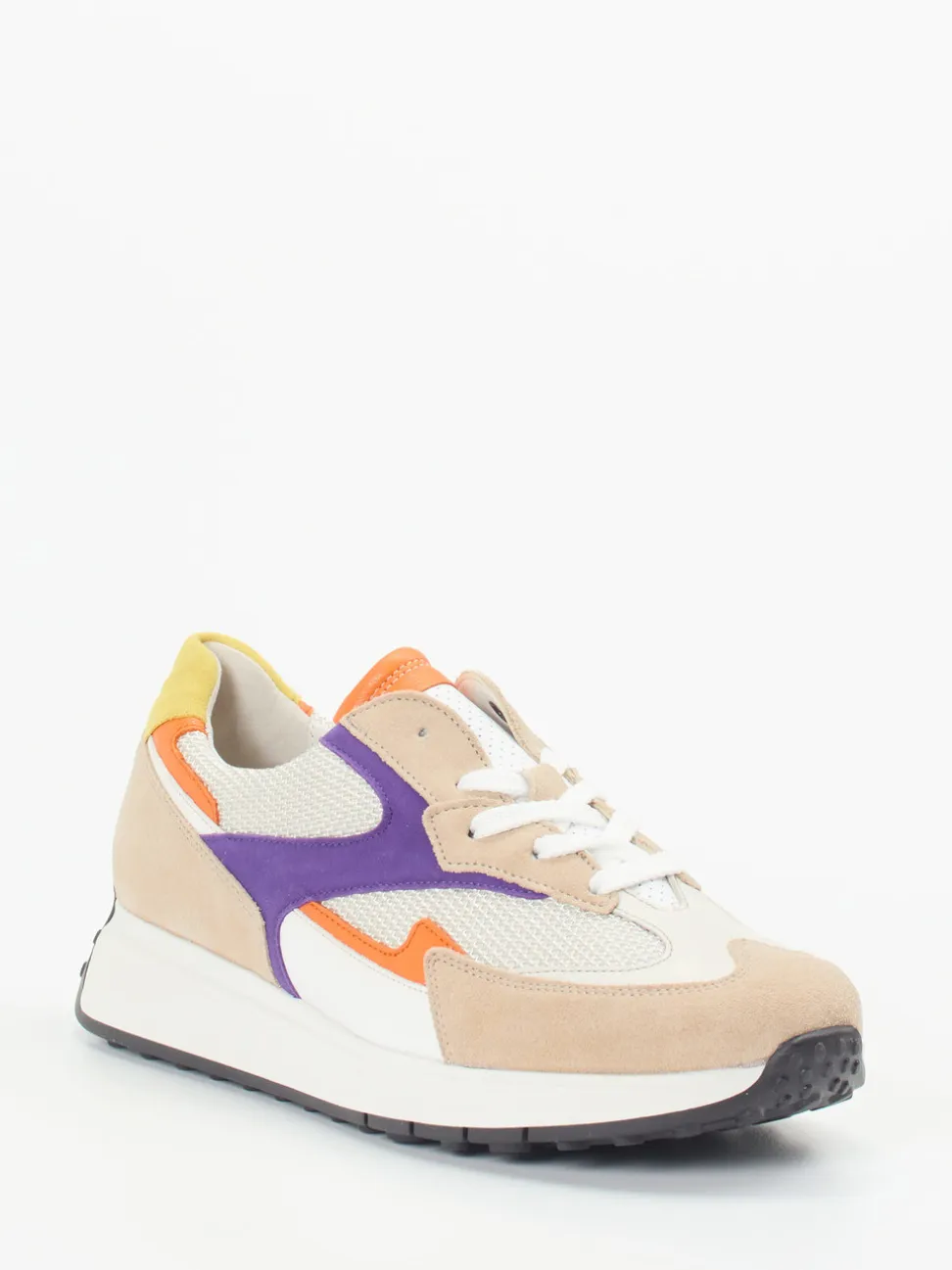 Gabor Comfort – Sneaker aus Veloursleder Beige-Multi