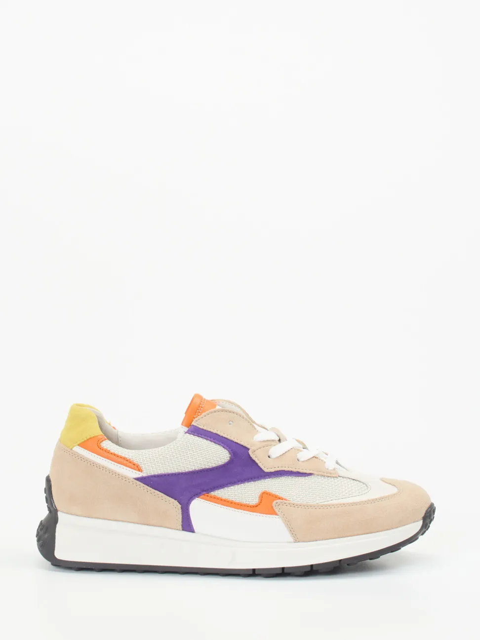 Gabor Comfort – Sneaker aus Veloursleder Beige-Multi