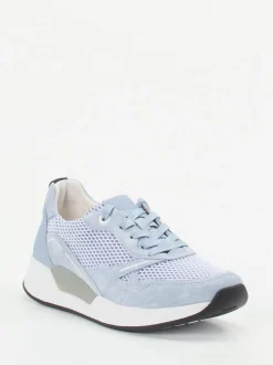 Gabor Comfort – Sneaker aus Veloursleder und Mesh blau