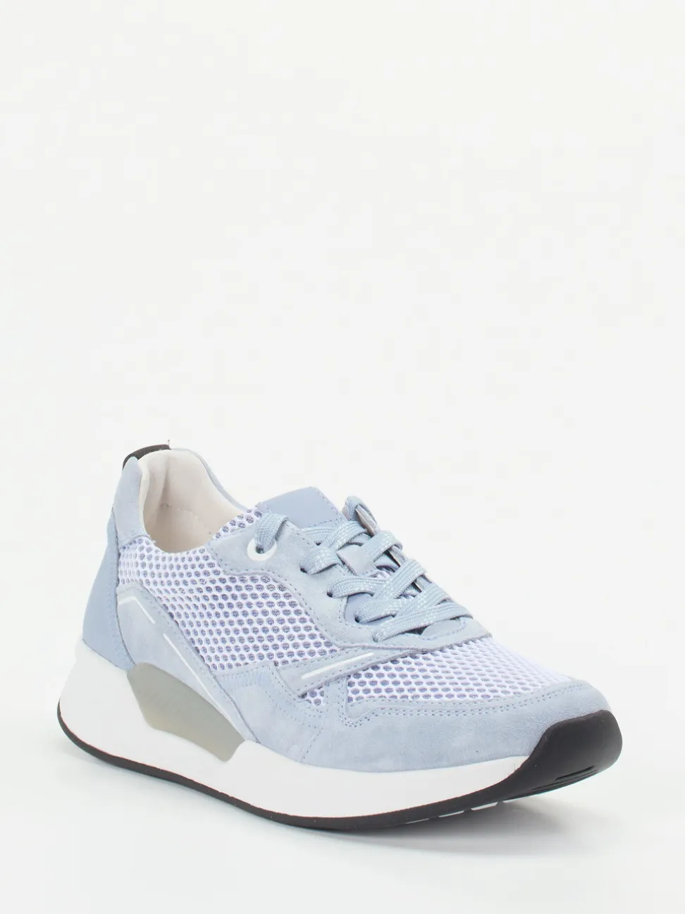 Gabor Comfort – Sneaker aus Veloursleder und Mesh blau