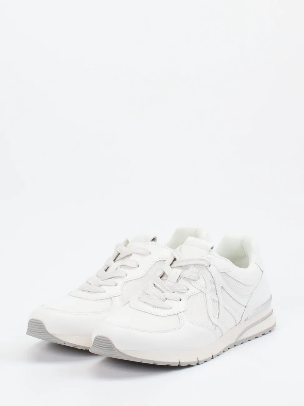 Gabor Comfort – Sneaker aus Kalbleder und Mesh Offwhite