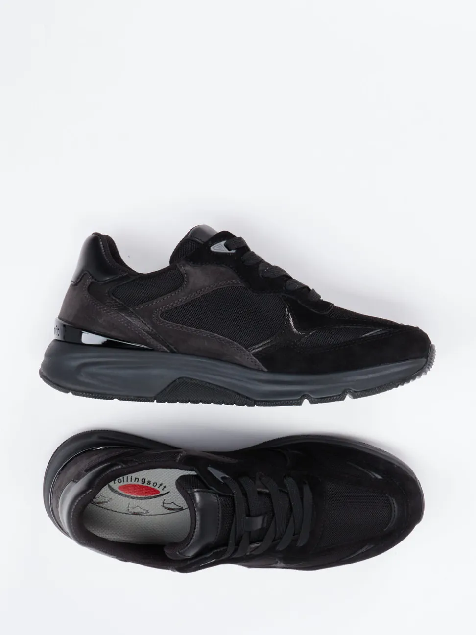 Gabor Comfort – Sneaker aus Veloursleder schwarz