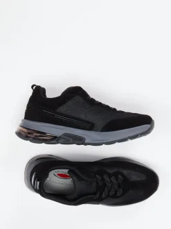 Gabor Comfort – Sneaker aus Veloursleder und Mesh schwarz