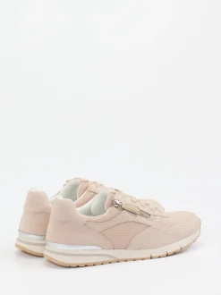 Gabor Comfort – Sneaker aus Velourleder und Mesh beige