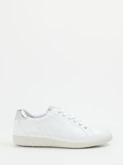 Gabor Comfort – Sneaker aus Kalbleder Weiß Silber
