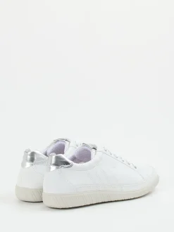 Gabor Comfort – Sneaker aus Kalbleder Weiß Silber