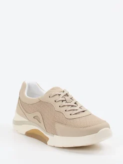 Gabor Comfort – Sneaker aus Textil und Mesh beige