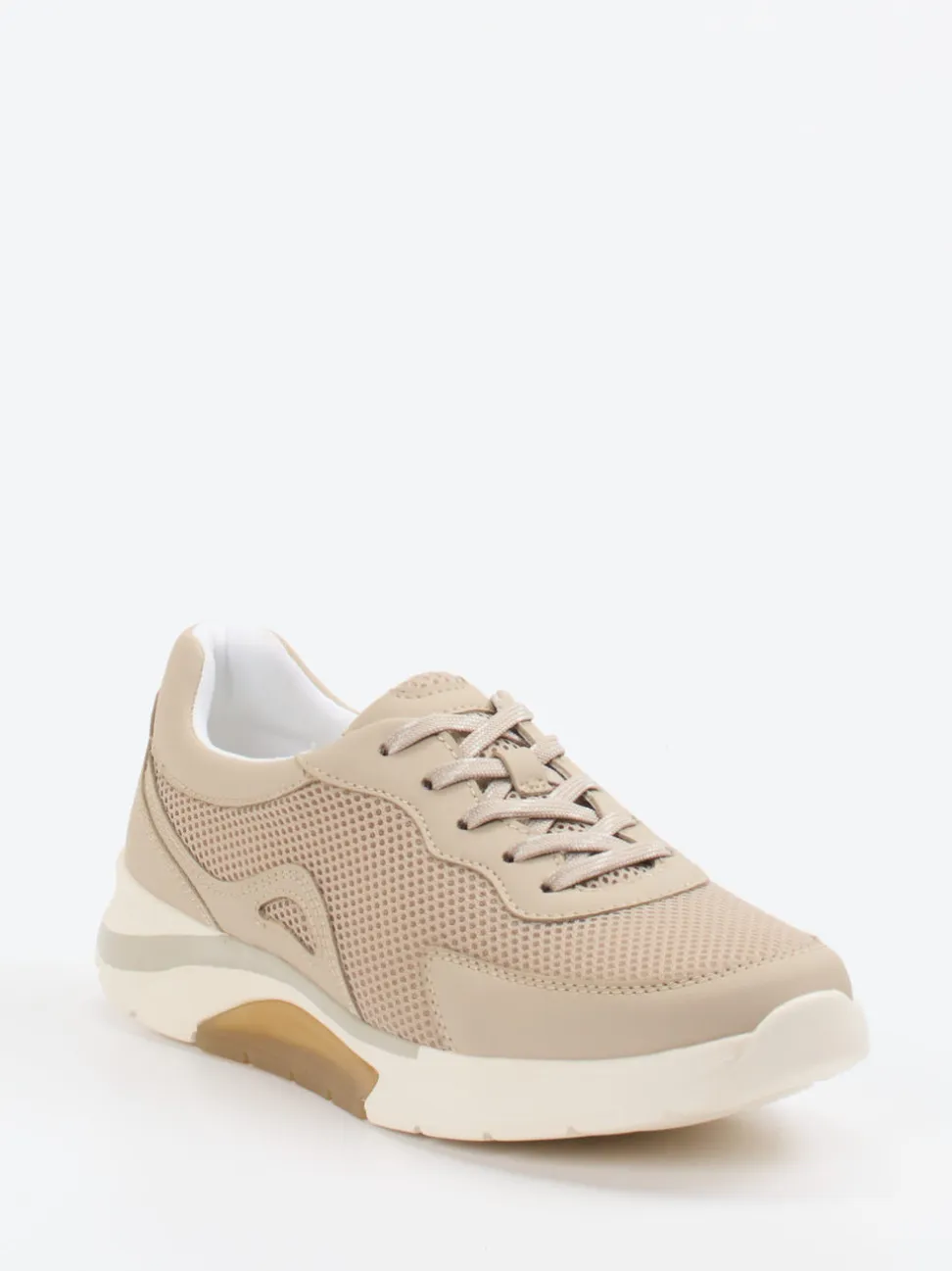 Gabor Comfort – Sneaker aus Textil und Mesh beige