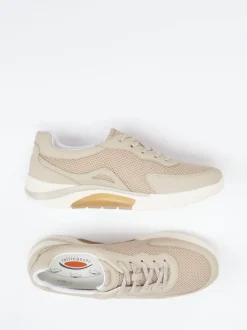 Gabor Comfort – Sneaker aus Textil und Mesh beige