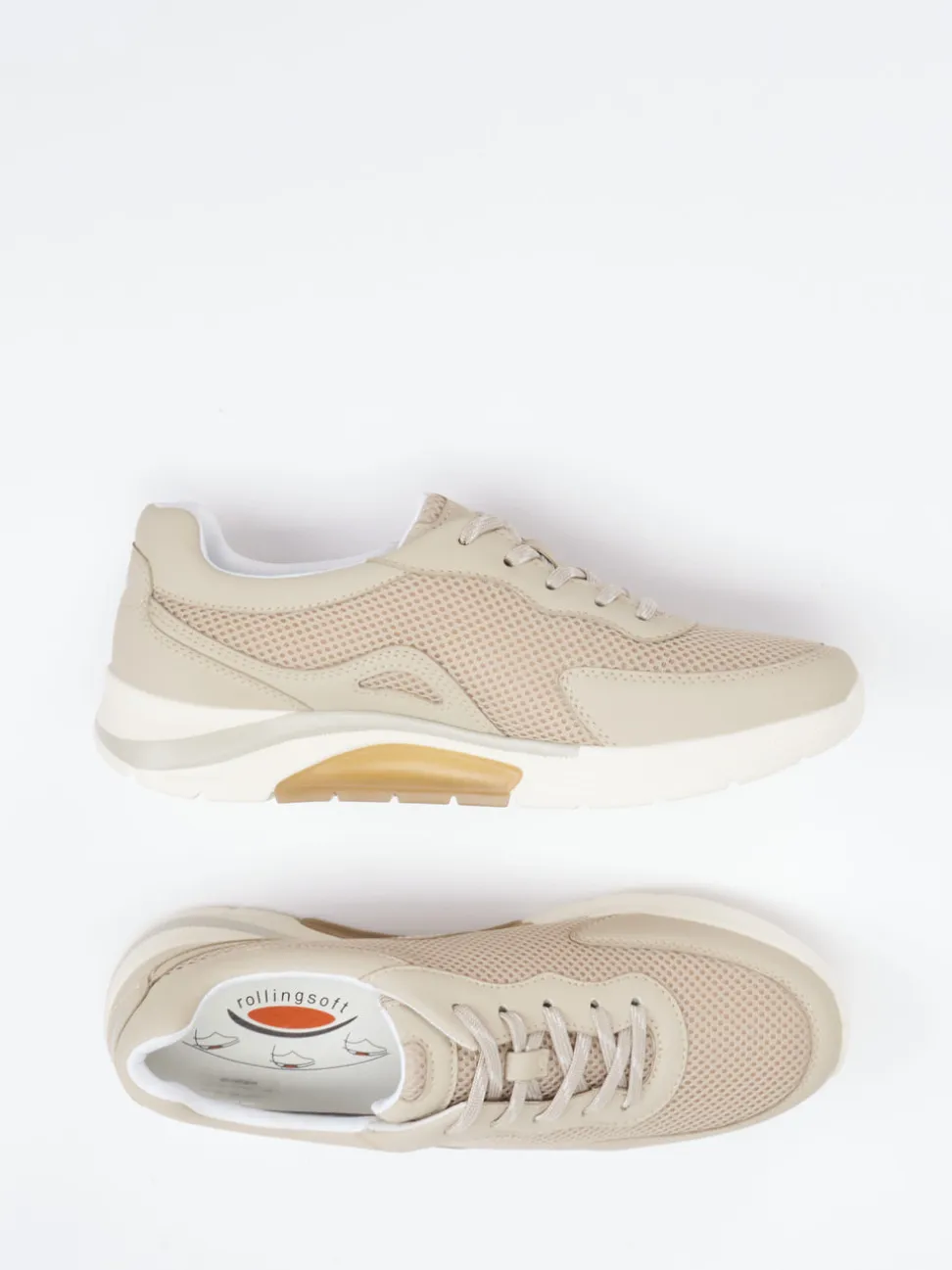Gabor Comfort – Sneaker aus Textil und Mesh beige