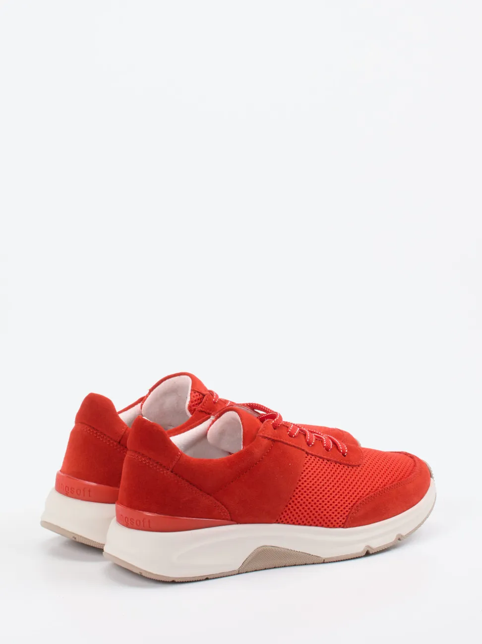 Gabor Comfort – Sneaker aus Veloursleder und Mesh rot