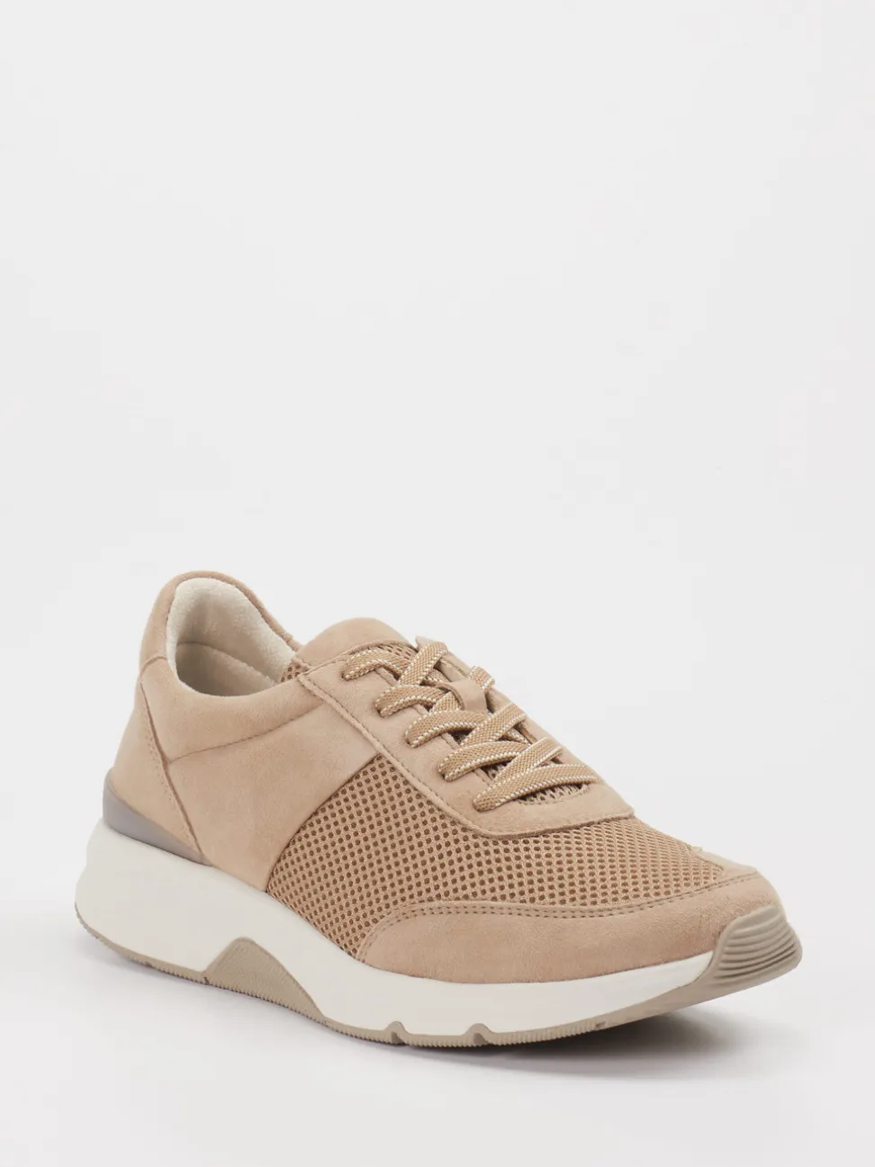 Gabor Comfort – Sneaker aus Veloursleder und Textil beige