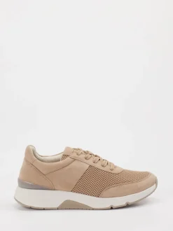 Gabor Comfort – Sneaker aus Veloursleder und Textil beige