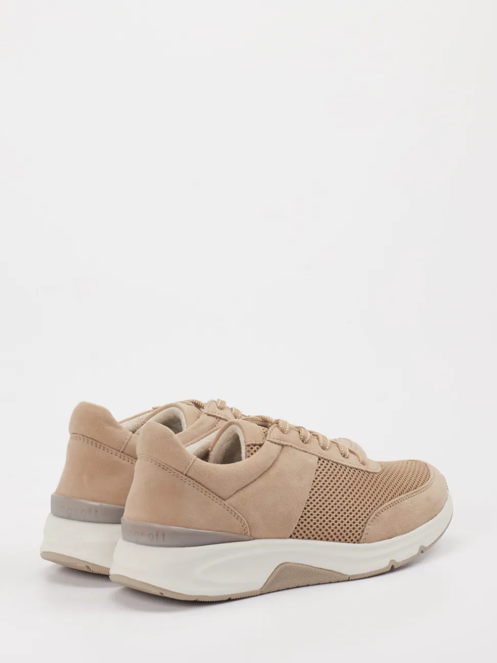 Gabor Comfort – Sneaker aus Veloursleder und Textil beige