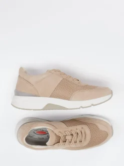 Gabor Comfort – Sneaker aus Veloursleder und Textil beige