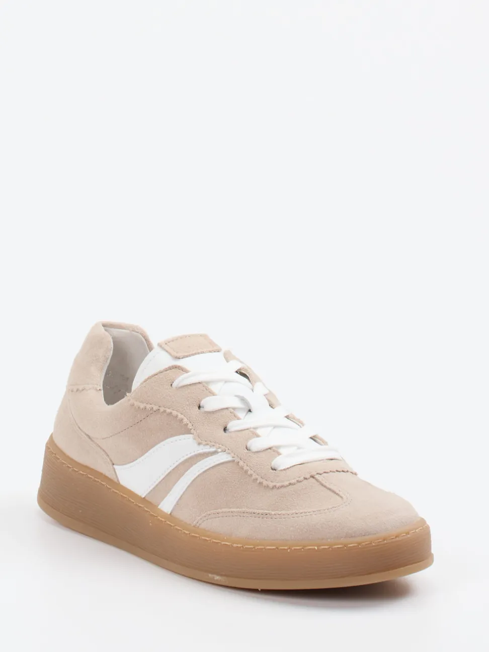 Gabor Comfort – Sneaker aus Veloursleder beige