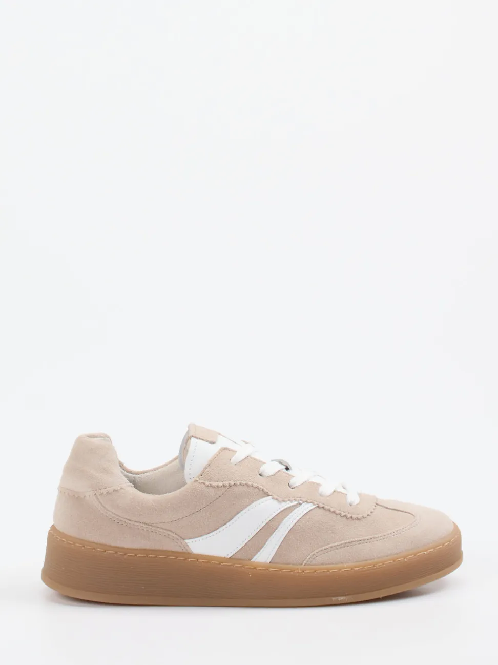 Gabor Comfort – Sneaker aus Veloursleder beige