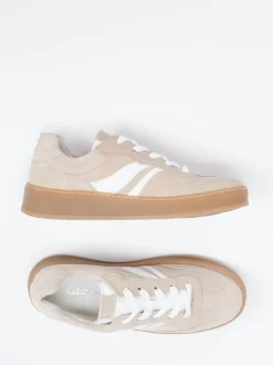 Gabor Comfort – Sneaker aus Veloursleder beige