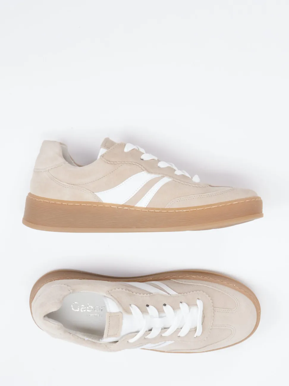 Gabor Comfort – Sneaker aus Veloursleder beige