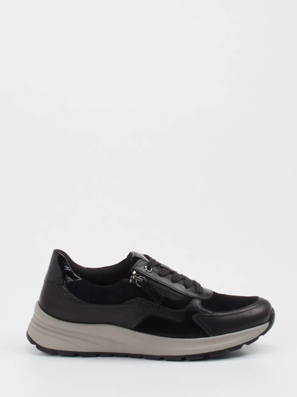 Gabor Comfort – Sneaker aus Veloursleder Schwarz