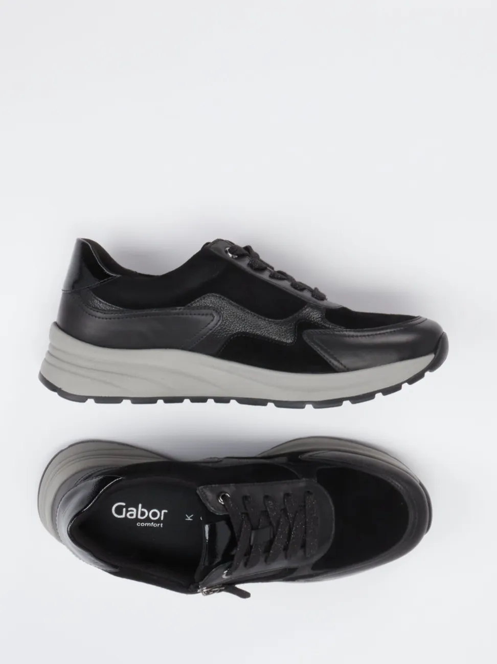 Gabor Comfort – Sneaker aus Veloursleder Schwarz