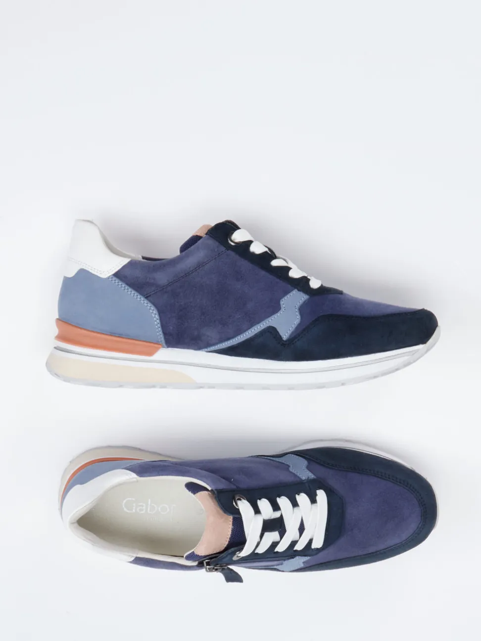 Gabor Comfort – Sneaker aus Veloursleder in Blau