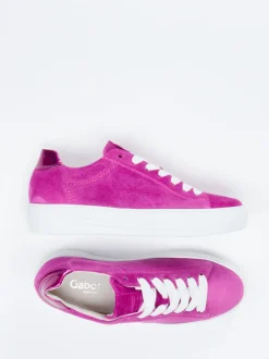 Gabor Comfort – Sneaker aus Veloursleder Pinkviolett
