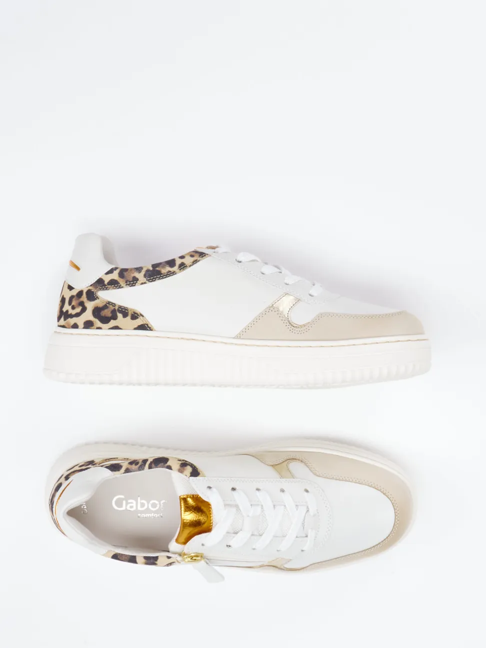 Gabor Comfort – Sneaker aus Kalbleder mit Leoprint