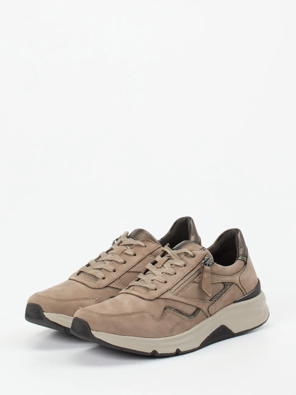 Gabor Comfort – Sneaker aus Nubukleder Taupe
