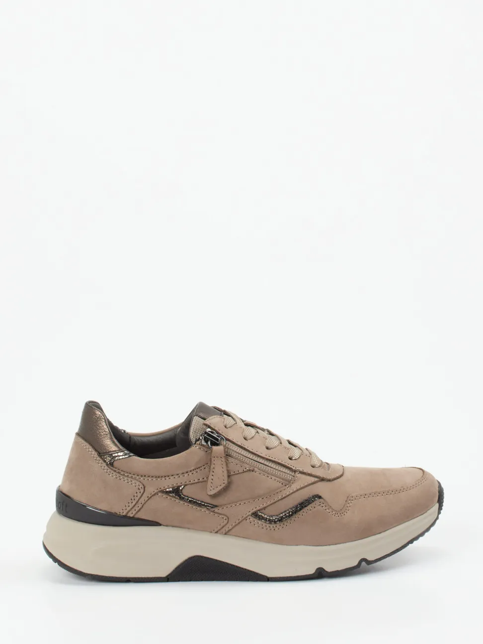Gabor Comfort – Sneaker aus Nubukleder Taupe