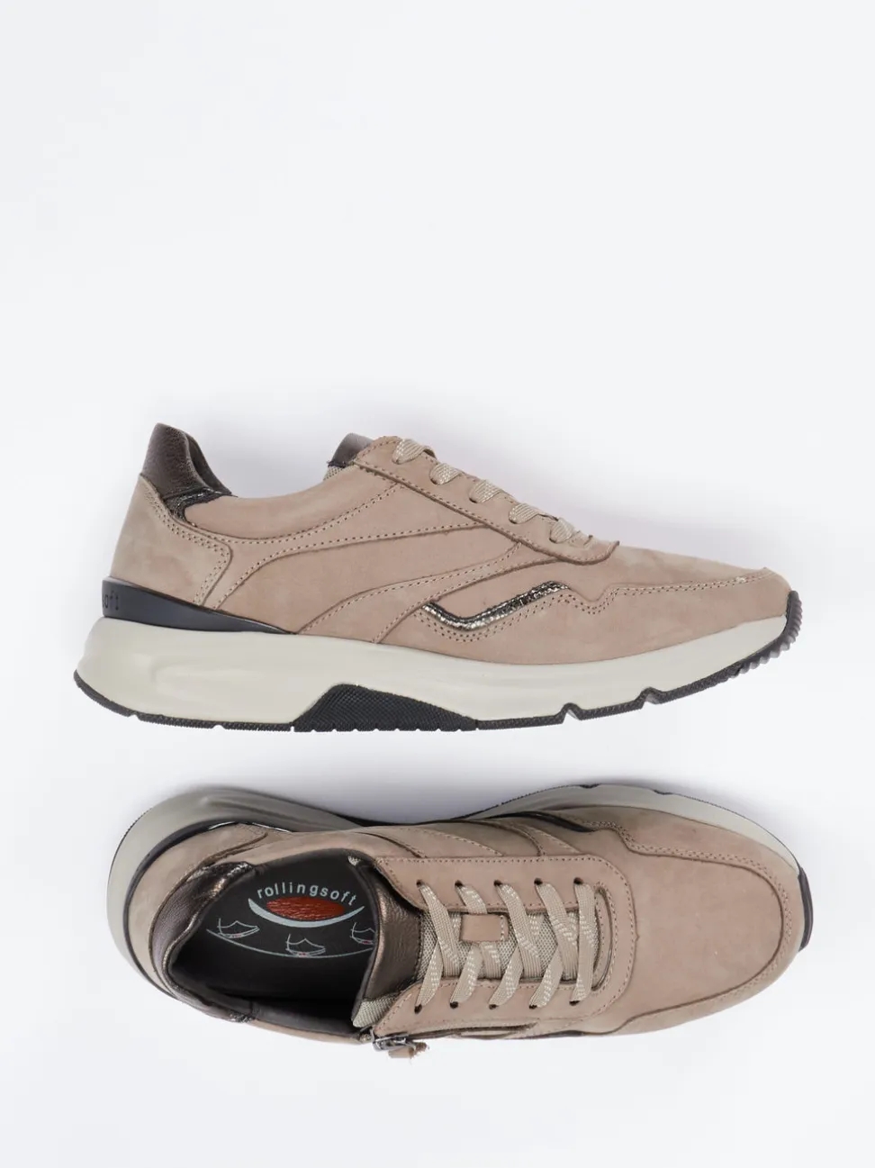 Gabor Comfort – Sneaker aus Nubukleder Taupe