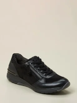 Gabor Comfort – Sneaker aus Veloursleder in Schwarz